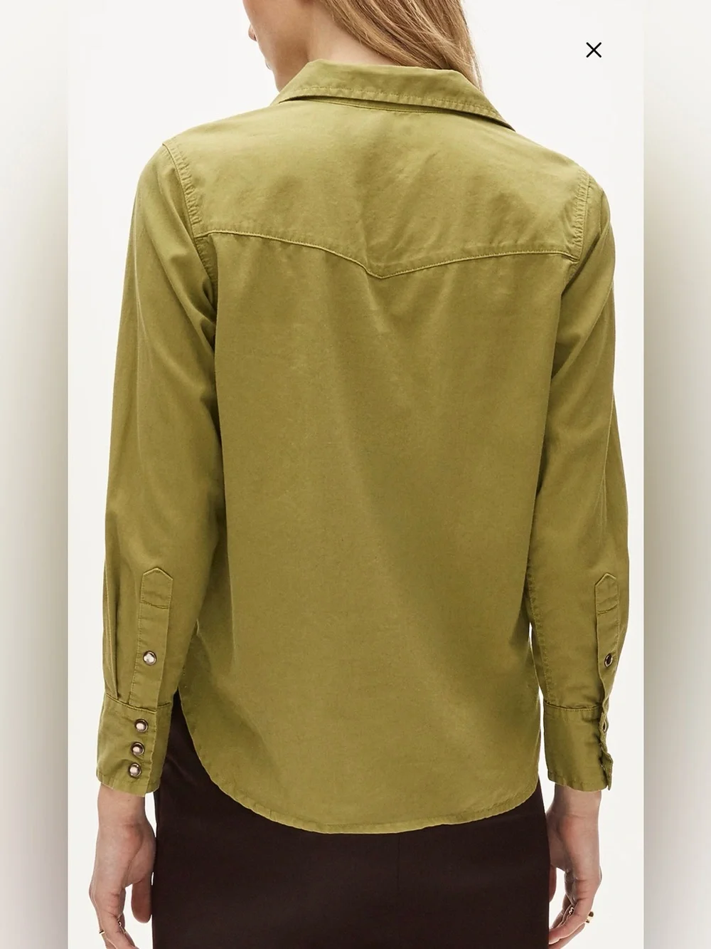 J.Crew Jules Garment Dyed Cotton Poplin Shirt NWT Olive Green Size 8 - Picture 4 of 6
